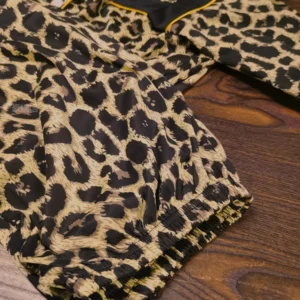 Thailand Spring and Fall Pajamas Set Women's Fashion Leopard Print Long-Sleeved Sleepwear Loungewear Ladies Upscale Homewear