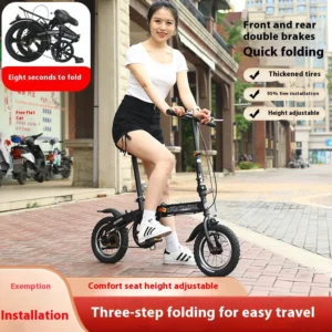 12Inch Cycling City Mini Folding Bicycle Small Bike For Male And Female Students Portable Ultra Light Transmission Disc Brakes