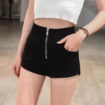 Short Pants for Woman To Wear Sequin Skinny Fringe Tight Mini Sexy Cotton Booty Women’s Shorts Black with Rhinestones Design XL