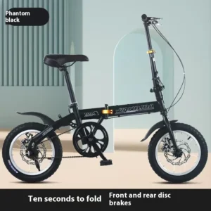 12Inch Cycling City Mini Folding Bicycle Small Bike For Male And Female Students Portable Ultra Light Transmission Disc Brakes