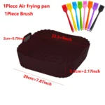 Silicone Basket Pot Tray Airfryer Liner For Air Fryer Reusable Container Accessories Pan Baking Mold Canister Shape Protector