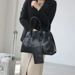 Women’s Genuine Leather Large Capacity Tote Bag Female Retro Luxury Briefcase Vintage Cowhide Shoulder Handbag