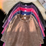 Men’s Washed Vintage T-Shirts Street Hip Hop Retro Punk T Shirt women Harajuku Casual Cotton Short Sleeve Acid Wash TShirts top