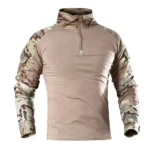 Outdoor Tactical Hiking T-Shirts Men Combat Military Army CP Camouflage Long Sleeve Hunting Climbing Shirt Cotton Sport Clothes