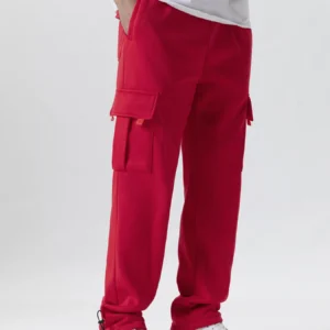 Mens Sweatpants Straight Fit Joggers for Sports and Streetwear Loose Oversized Drawstring Long Pants Men Multi-pocket Pants
