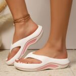 Women’S Stylish Casual Solid Color EVA Molded Flip-Flops, Comfortable And Soft, Suitable for All Seasons