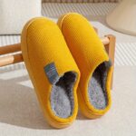 [Soft Plush House Shoes] Plush Women’s & Unisex Slip-On Slippers | Non-Slip Rubber Sole, Winter Warm Indoor House Shoes, Soft Cushioned Footbed | Multi-Color (Pink, Blue, Grey, Brown, Green, Yellow, Orange) for Home, Postpartum Care