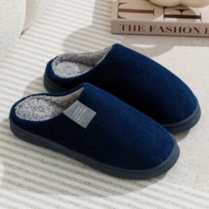 [Soft Plush House Shoes] Plush Women's & Unisex Slip-On Slippers | Non-Slip Rubber Sole, Winter Warm Indoor House Shoes, Soft Cushioned Footbed | Multi-Color (Pink, Blue, Grey, Brown, Green, Yellow, Orange) for Home, Postpartum Care