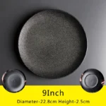 Charger Modern Restaurant Black Ceramic Dinner Dish and Dinner Plate
