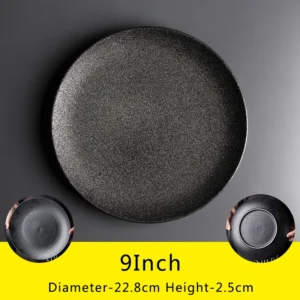 Charger Modern Restaurant Black Ceramic Dinner Dish and Dinner Plate