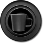 European American Style Creative Light Luxury Modern Ceramic Plates Cups Black Glazed Bowls Dishes Complete 16-piece Dinnerware