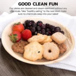 Unbreakable Eco Bamboo Disposable Dinner Plates 8 inch Round/Square with Spoon for Parties Picnics Camping