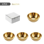 4pcs 8.2cm Diameter Stainless Steel Condiment Portion Cups Appetizer Plates Soy Sauce Bowl Serving Saucer Dish Dipping Sauce Cup