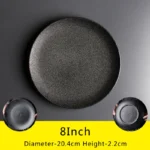Charger Modern Restaurant Black Ceramic Dinner Dish and Dinner Plate