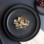 Charger Modern Restaurant Black Ceramic Dinner Dish and Dinner Plate