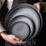 Charger Modern Restaurant Black Ceramic Dinner Dish and Dinner Plate