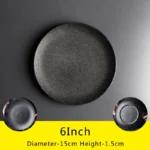 Charger Modern Restaurant Black Ceramic Dinner Dish and Dinner Plate