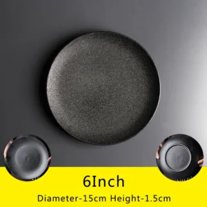 Charger Modern Restaurant Black Ceramic Dinner Dish and Dinner Plate