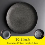 Charger Modern Restaurant Black Ceramic Dinner Dish and Dinner Plate