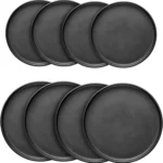 European American Style Creative Light Luxury Modern Ceramic Plates Cups Black Glazed Bowls Dishes Complete 16-piece Dinnerware