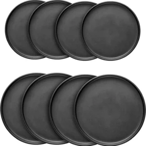 European American Style Creative Light Luxury Modern Ceramic Plates Cups Black Glazed Bowls Dishes Complete 16-piece Dinnerware