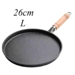 26cm Cast Iron Frying Pan Uncoated Non-stick Egg Pancake Pan Crepe Maker Steak Frying Pot Gas Induction Cooker Kitchen camping Cookware