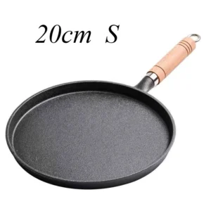 26cm Cast Iron Frying Pan Uncoated Non-stick Egg Pancake Pan Crepe Maker Steak Frying Pot Gas Induction Cooker Kitchen camping Cookware