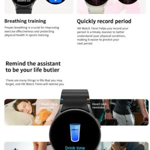 VALDUS WATCH7 Mini Smartwatch – Sleep Monitor, Sedentary Reminder, HD Display
