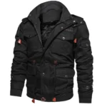 Men’s Hooded Winter Jackets Plush Thickened Coat Autumn Large Tactical Cotton Medium And Long Work Clothes Bomber Tactical Coats