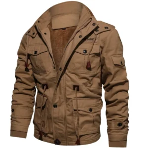 New Men Detachable Hooded Jacket for Autumn and Winter. American Style Casual Fleece-lined and Thickened Pure Cotton Jacket Coat