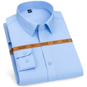 Men's dress shirt long sleeve thin free ironing business casual slim-fit fashion breathable high quality solid color
