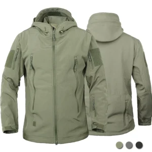 Tactical Jacket Men Combat Soft Shell Jackets Techwear Windproof Waterproof Breathable Fleece Thermal Hooded Coats