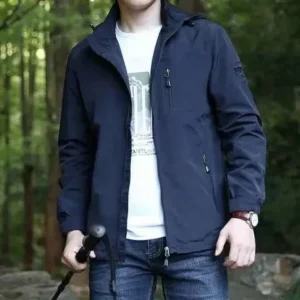 Men Outdoor Windproof Hiking Jackets Spring Autumn Thin Casual Jackets New Men Hooded Mesh Coats Quality Male Fit Windbreaker