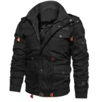 Men’s Hooded Winter Jackets Plush Thickened Coat Autumn Large Tactical Cotton Medium And Long Work Clothes Bomber Tactical Coats