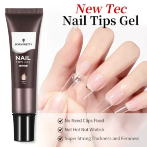 BORN PRETTY 15g Nail Tips Gel Easy Stick Nude Adhesive Bond UV Glue Nail Art Gel Varnish Capsule Tips Strong Extension