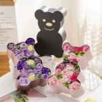 Rose Bear Box Valentine’s Day Mother’s Day Gift Soap Rose Bear Box Artificial Flower Holiday Gift