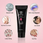 9-Piece Set of Professional Crystal Clear UV Nail Extension Jelly Gel Solid Liquid Lengthening Gel
