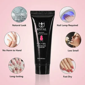 9-Piece Set of Professional Crystal Clear UV Nail Extension Jelly Gel Solid Liquid Lengthening Gel