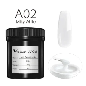 VENALISA 1KG Jelly Gel OEM Nail Art French Nail Construction Gel UV/LED Nail Extension Hard Poly Camouflage Gel