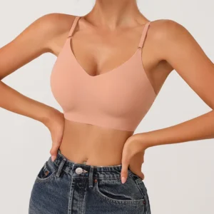 Laser Cut Seamless Wireless Push Up Bra Basic Crop Top Por Mayor Padded Women Brassier Ice Silk Seamless Bra