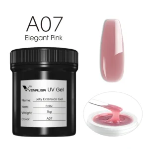 VENALISA 1KG Jelly Gel OEM Nail Art French Nail Construction Gel UV/LED Nail Extension Hard Poly Camouflage Gel