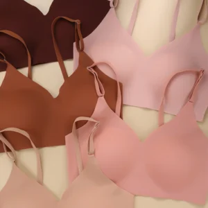 Laser Cut Seamless Wireless Push Up Bra Basic Crop Top Por Mayor Padded Women Brassier Ice Silk Seamless Bra