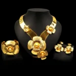 Zhuerrui Luxury Flower Dubai Jewelry Set Good Quality Electroplated Gold Copper Jewellery Sets Fashion Mother’s Day Gift NH00035