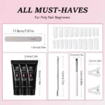 9-Piece Set of Professional Crystal Clear UV Nail Extension Jelly Gel Solid Liquid Lengthening Gel
