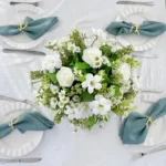 Q25 High Quality Artificial Flowers Green Clover White Rose for DIY Wedding Centerpiece Mother’s Day Gift Bulk Silk Flower Ball