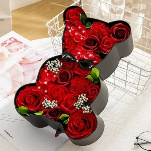 Rose Bear Box Valentine's Day Mother's Day Gift Soap Rose Bear Box Artificial Flower Holiday Gift