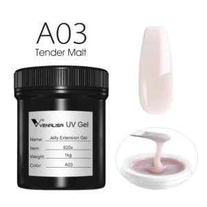 VENALISA 1KG Jelly Gel OEM Nail Art French Nail Construction Gel UV/LED Nail Extension Hard Poly Camouflage Gel