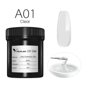VENALISA 1KG Jelly Gel OEM Nail Art French Nail Construction Gel UV/LED Nail Extension Hard Poly Camouflage Gel