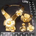 Zhuerrui Luxury Flower Dubai Jewelry Set Good Quality Electroplated Gold Copper Jewellery Sets Fashion Mother’s Day Gift NH00035