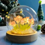 Birthday Gifts Mom Assembled Tulip Light Handmade Artificial Flower Table Lamp Bedroom Desk Decoration for Daughter Girlfriend